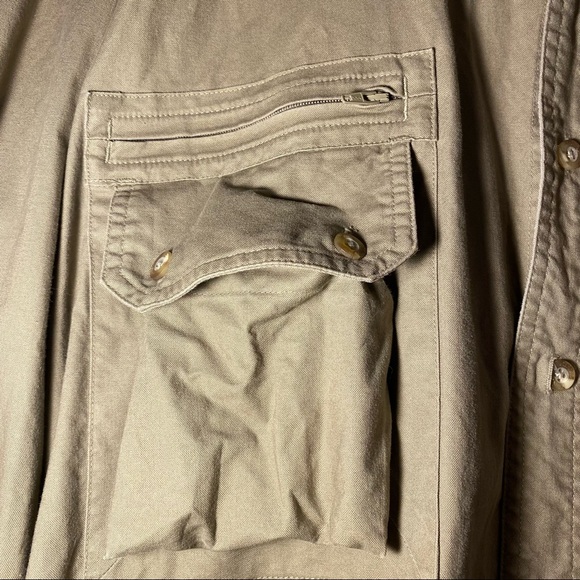 Cabelas Men’s Safari Series Tan Button Up Fishing Hunting Shirt Size XLT - Picture 2 of 8